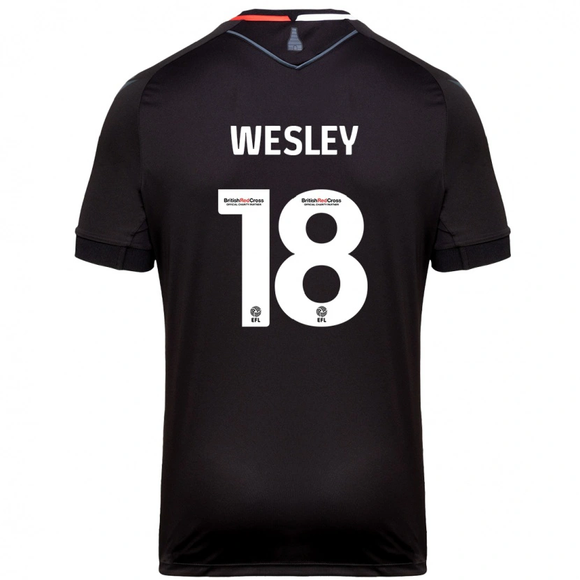 Danxen Dzieci Wesley Moraes #18 Czarny Wyjazdowa Koszulka 2024/25 Koszulki Klubowe