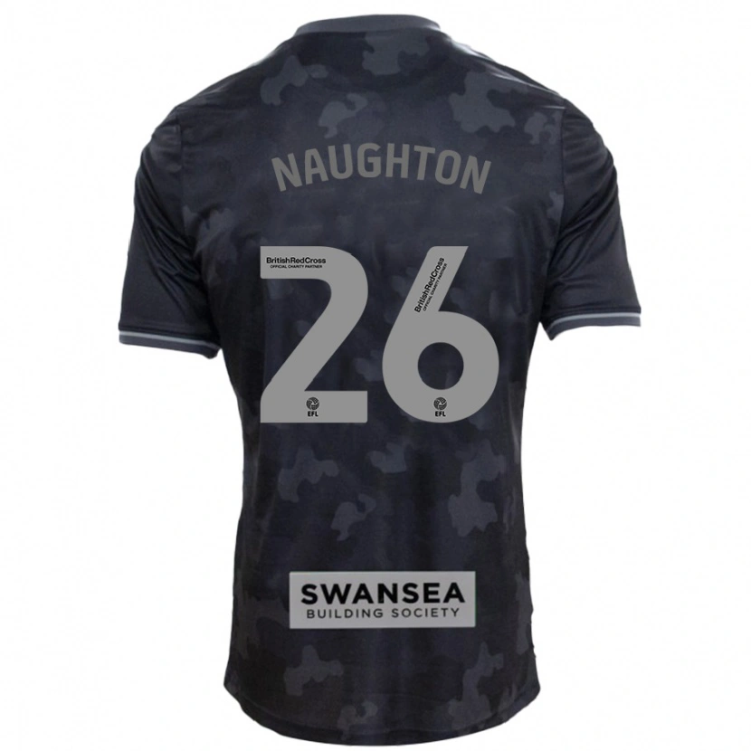 Danxen Męski Kyle Naughton #26 Czarny Wyjazdowa Koszulka 2024/25 Koszulki Klubowe