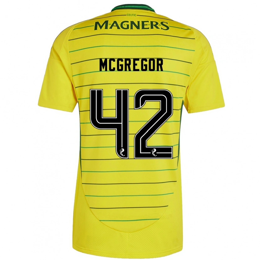 Danxen Męski Callum Mcgregor #42 Żółty Wyjazdowa Koszulka 2024/25 Koszulki Klubowe