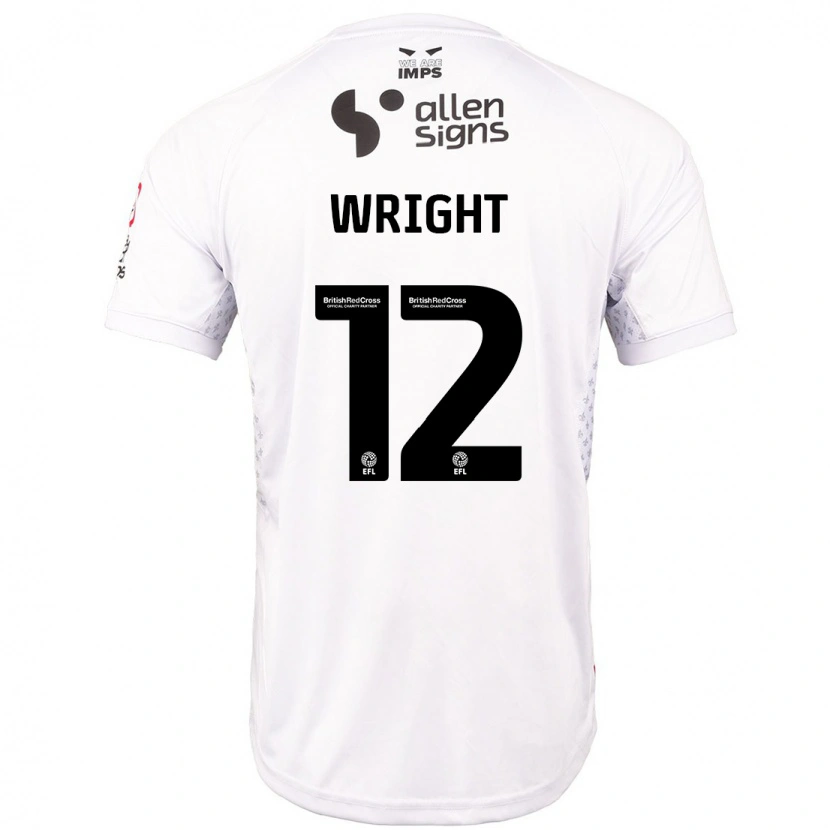 Danxen Męski Jordan Wright #12 Czerwony Biały Wyjazdowa Koszulka 2024/25 Koszulki Klubowe