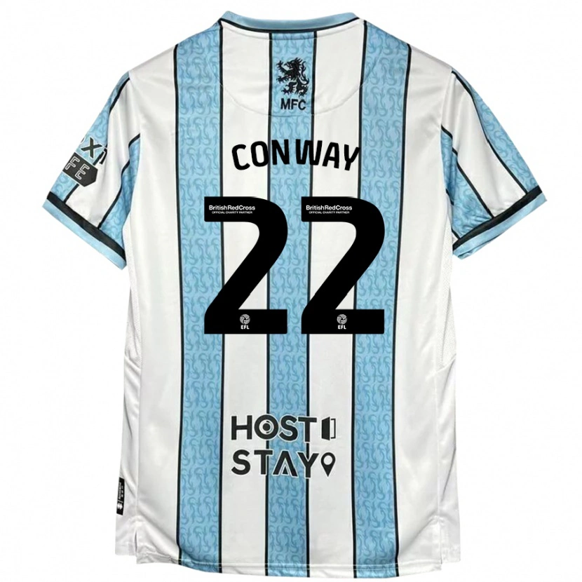 Danxen Męski Tommy Conway #22 Biało-Niebieski Wyjazdowa Koszulka 2024/25 Koszulki Klubowe