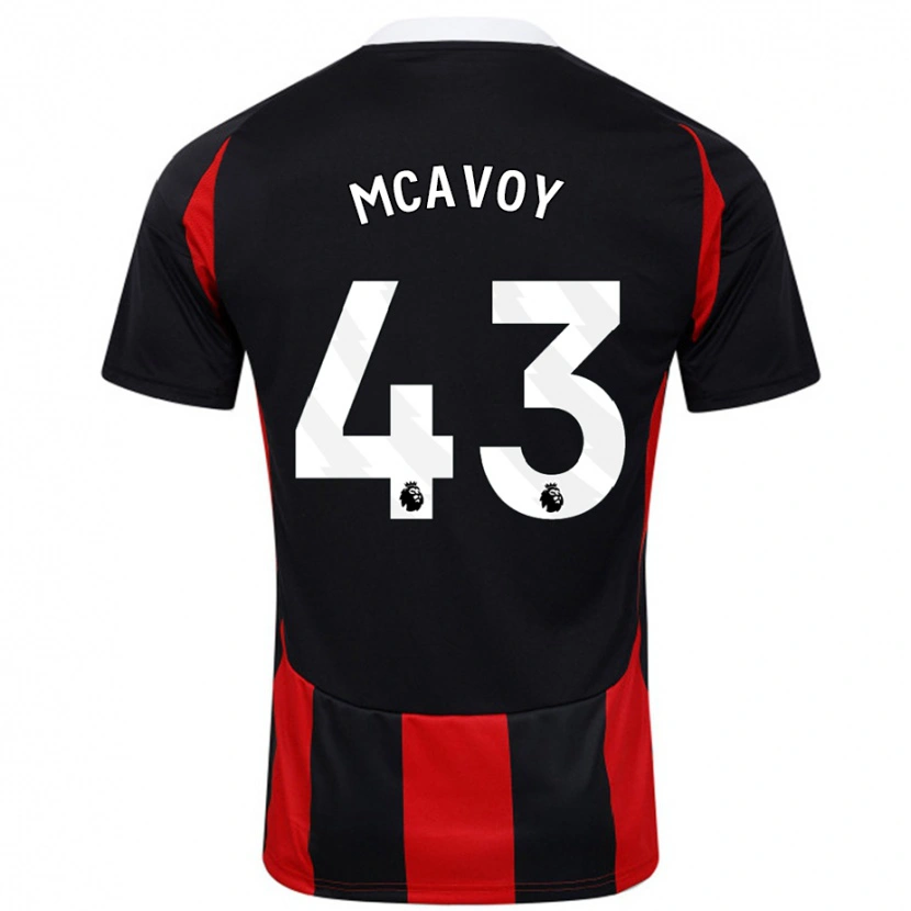 Danxen Męski Connor Mcavoy #43 Czarny Czerwony Wyjazdowa Koszulka 2024/25 Koszulki Klubowe