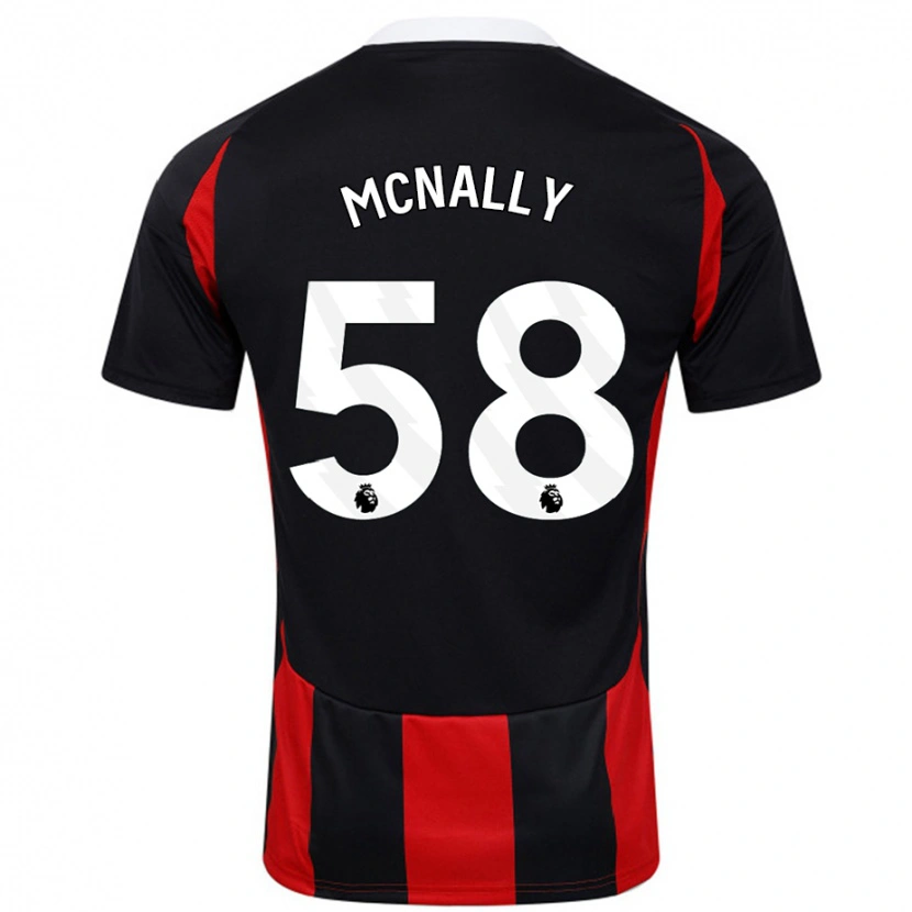 Danxen Męski Alfie Mcnally #58 Czarny Czerwony Wyjazdowa Koszulka 2024/25 Koszulki Klubowe