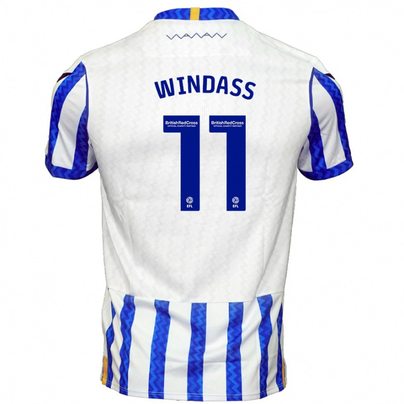 Danxen Kobiety Josh Windass #11 Niebieski Biały Domowa Koszulka 2024/25 Koszulki Klubowe