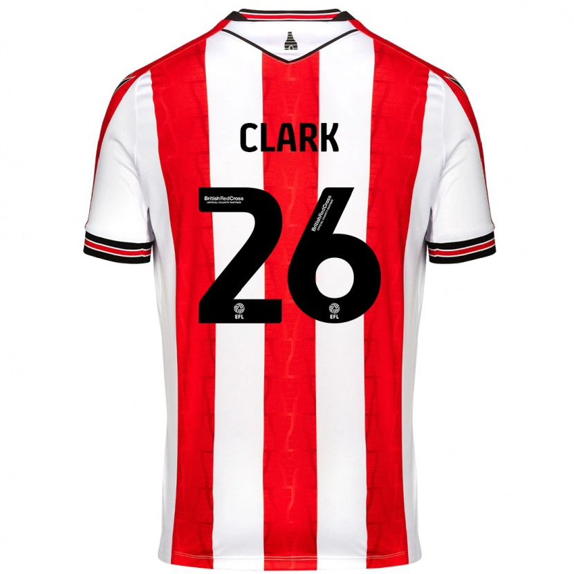 Danxen Kobiety Ciaran Clark #26 Czerwony Biały Domowa Koszulka 2024/25 Koszulki Klubowe