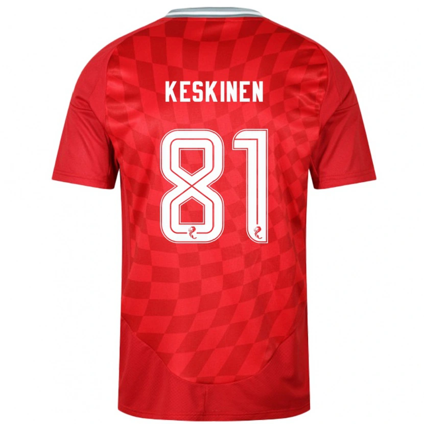 Danxen Kobiety Topi Keskinen #81 Czerwony Domowa Koszulka 2024/25 Koszulki Klubowe