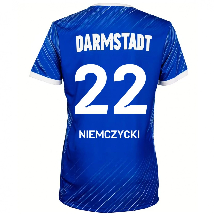 Danxen Kobiety Karol Niemczycki #22 Niebieski Biały Domowa Koszulka 2024/25 Koszulki Klubowe