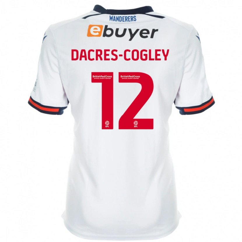 Danxen Dzieci Josh Dacres-Cogley #12 Biały Domowa Koszulka 2024/25 Koszulki Klubowe