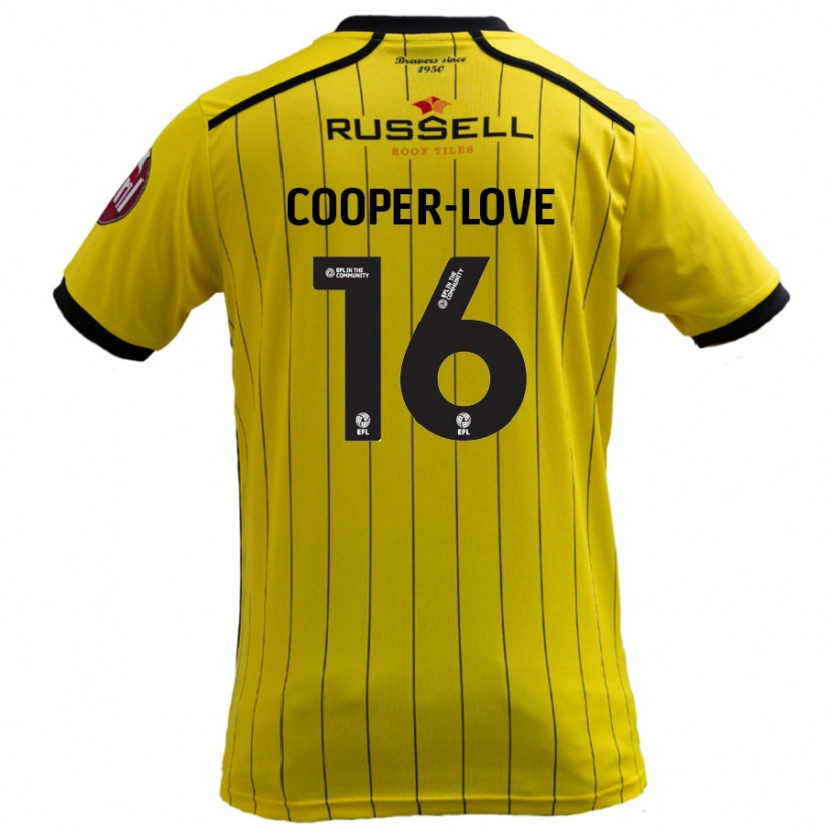 Danxen Dzieci Jack Cooper-Love #16 Żółty Domowa Koszulka 2024/25 Koszulki Klubowe