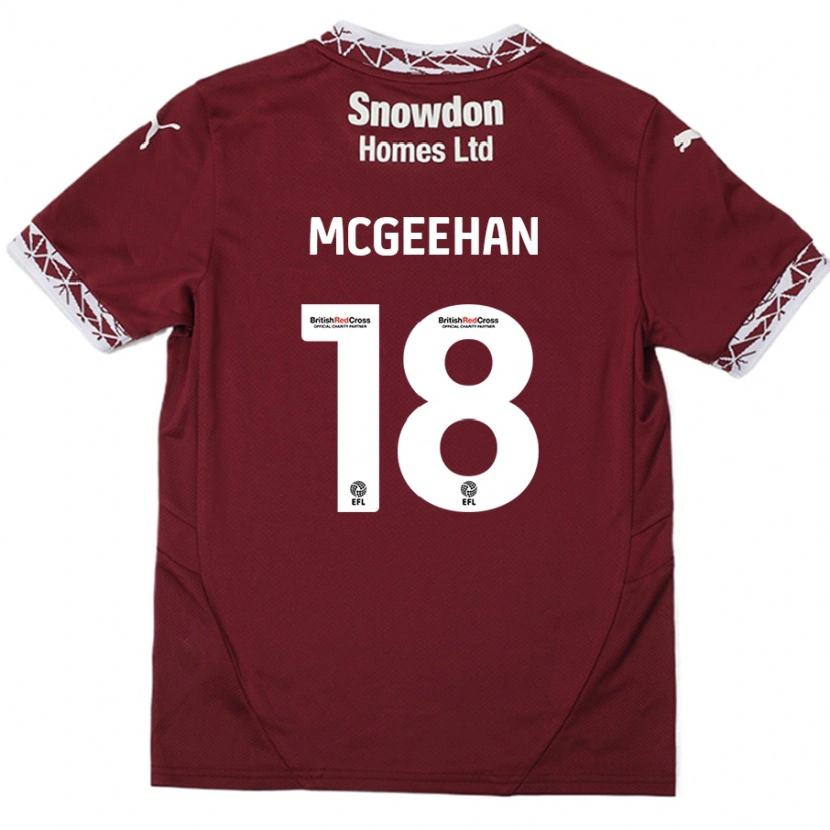 Danxen Dzieci Cameron Mcgeehan #18 Burgundowy Domowa Koszulka 2024/25 Koszulki Klubowe