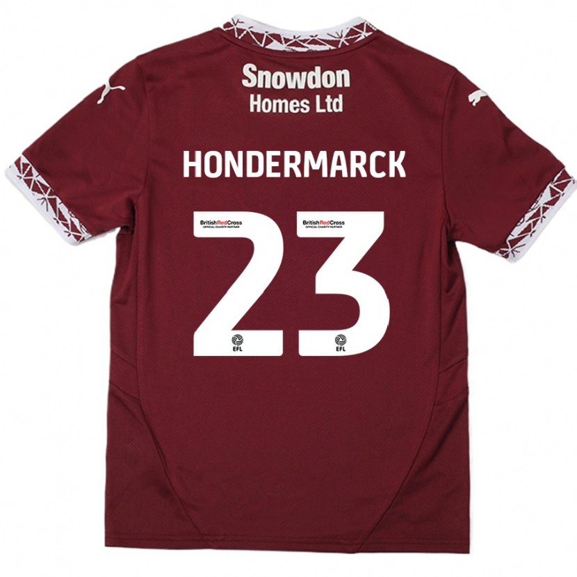 Danxen Dzieci William Hondermarck #23 Burgundowy Domowa Koszulka 2024/25 Koszulki Klubowe