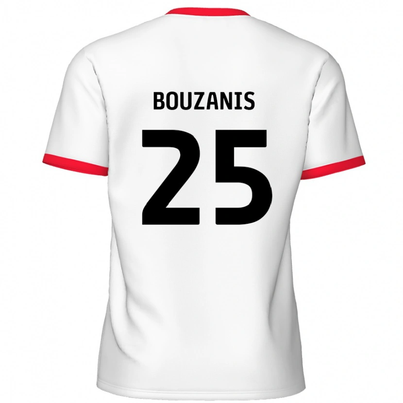 Danxen Dzieci Dean Bouzanis #25 Biały Czerwony Domowa Koszulka 2024/25 Koszulki Klubowe