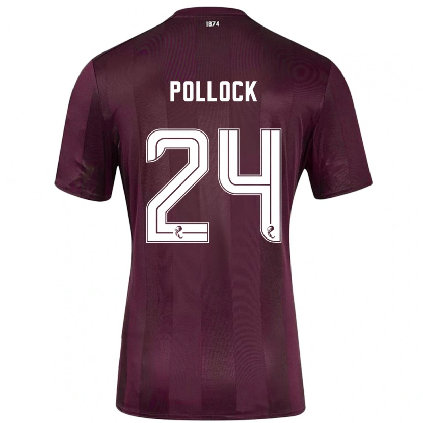 Danxen Dzieci Finlay Pollock #24 Burgundowy Domowa Koszulka 2024/25 Koszulki Klubowe