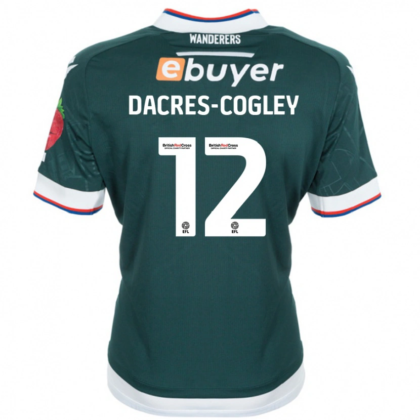 Danxen Dzieci Josh Dacres-Cogley #12 Ciemnozielony Wyjazdowa Koszulka 2024/25 Koszulki Klubowe