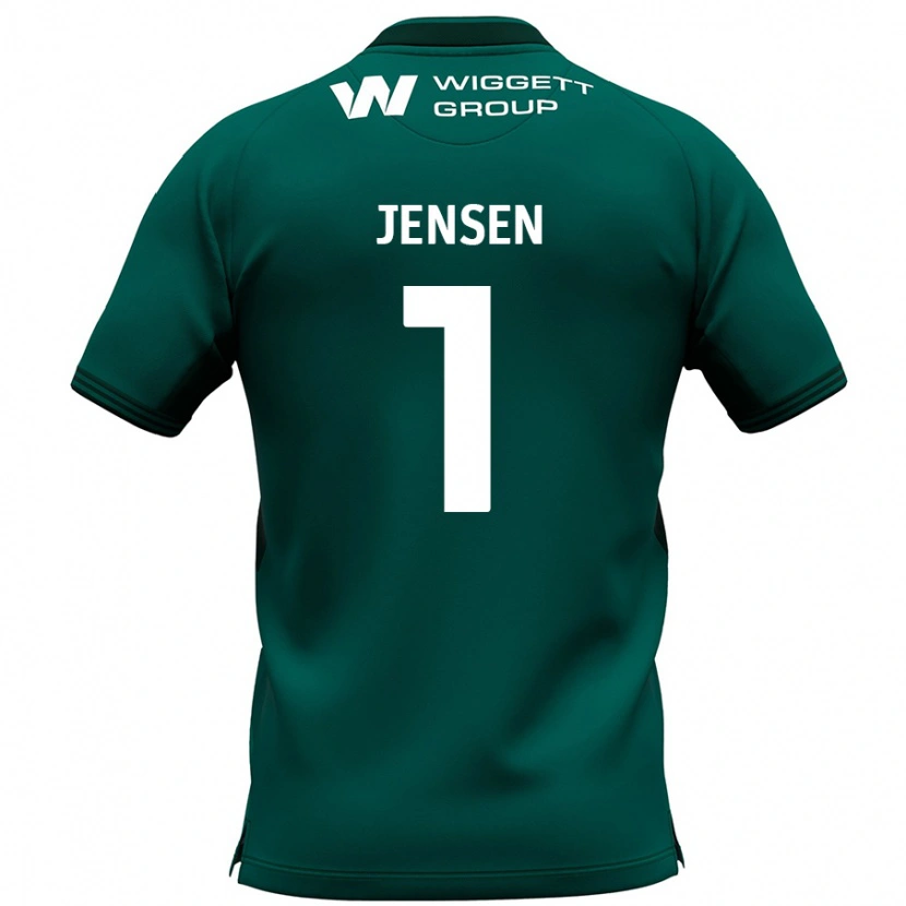 Danxen Dzieci Lukas Jensen #1 Zielony Wyjazdowa Koszulka 2024/25 Koszulki Klubowe