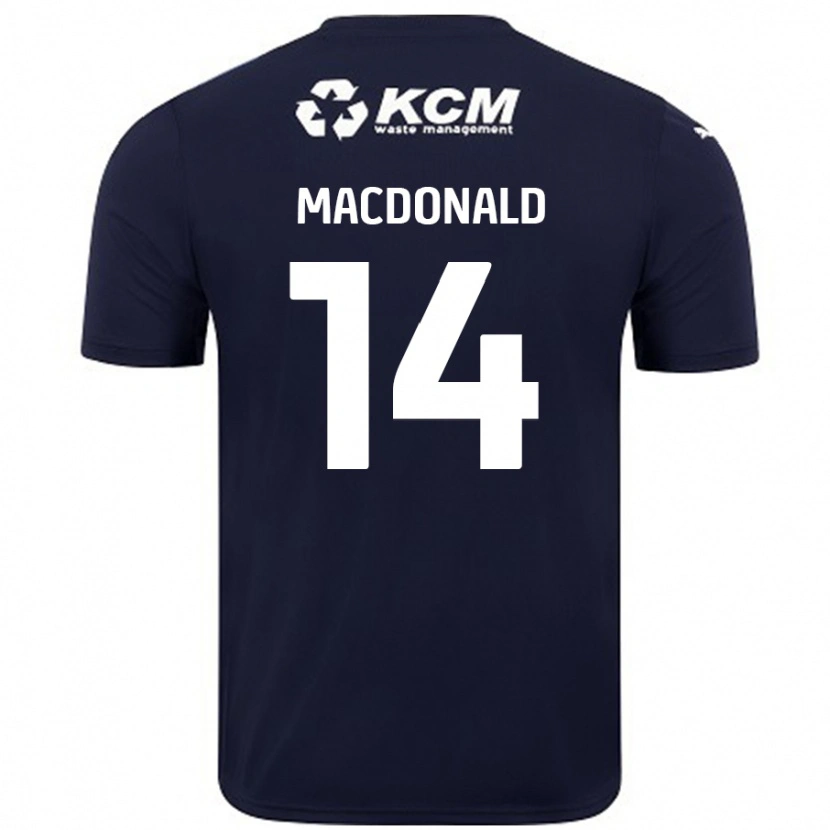 Danxen Dzieci Alex Macdonald #14 Granatowy Wyjazdowa Koszulka 2024/25 Koszulki Klubowe