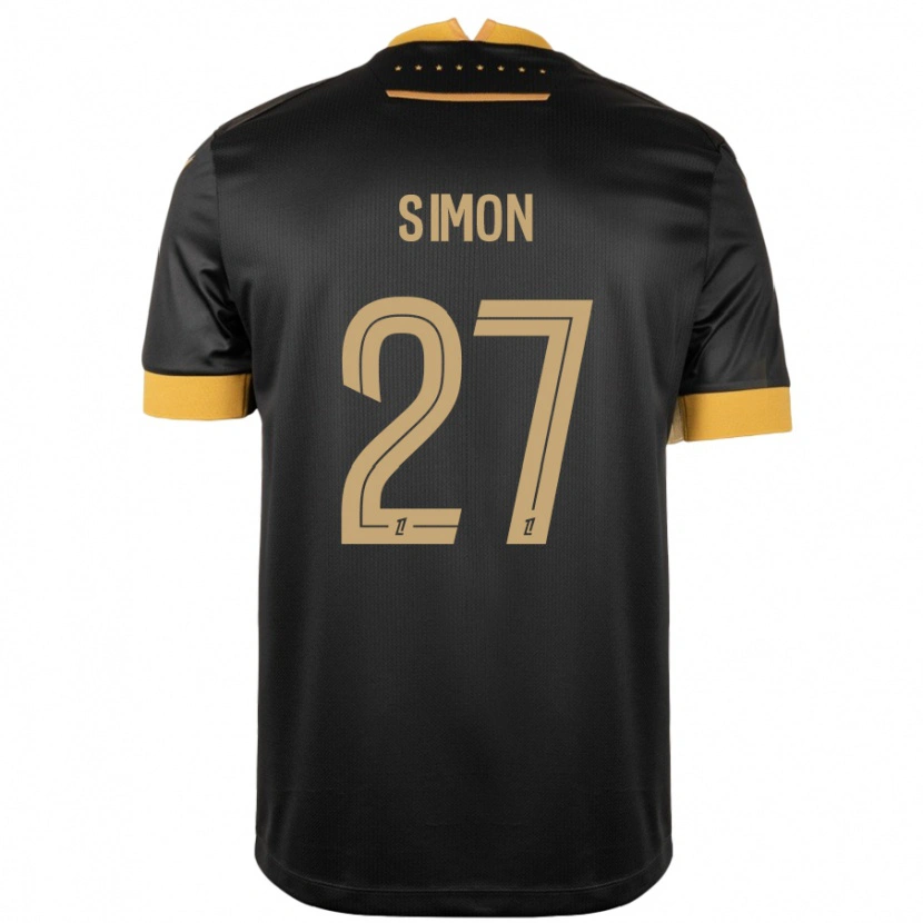 Danxen Dzieci Moses Simon #27 Czarny Brązowy Wyjazdowa Koszulka 2024/25 Koszulki Klubowe