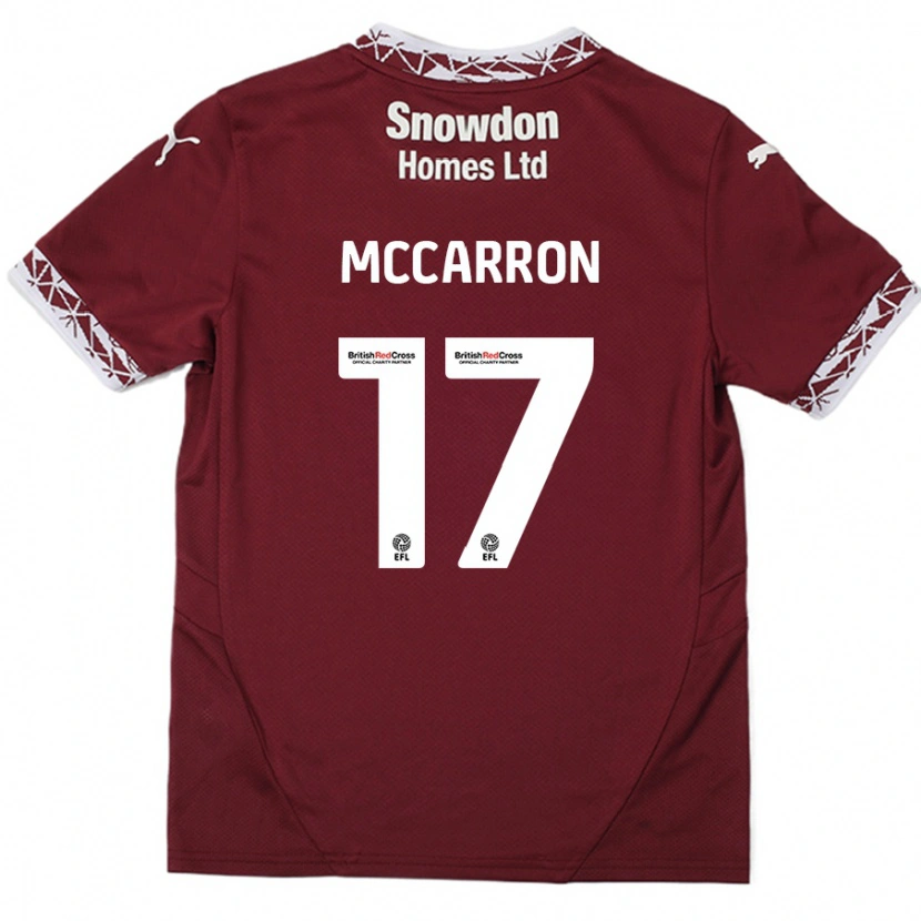 Danxen Męski Liam Mccarron #17 Burgundowy Domowa Koszulka 2024/25 Koszulki Klubowe