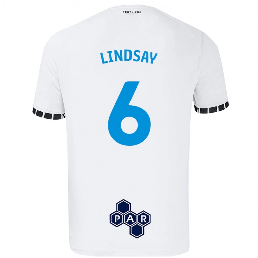 Danxen Męski Liam Lindsay #6 Biały Domowa Koszulka 2024/25 Koszulki Klubowe