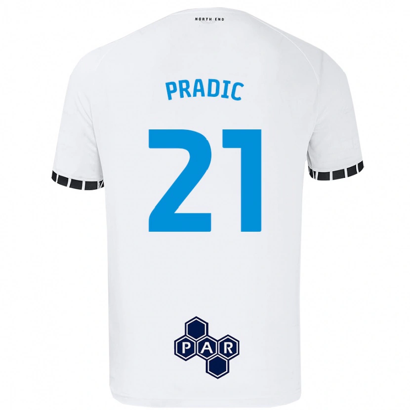 Danxen Męski James Pradic #21 Biały Domowa Koszulka 2024/25 Koszulki Klubowe