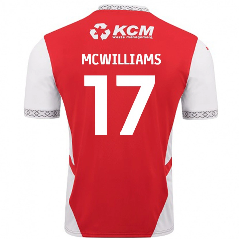 Danxen Męski Shaun Mcwilliams #17 Czerwony Biały Domowa Koszulka 2024/25 Koszulki Klubowe