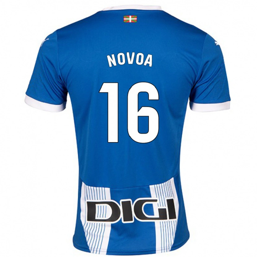 Danxen Męski Hugo Novoa #16 Niebieski Domowa Koszulka 2024/25 Koszulki Klubowe