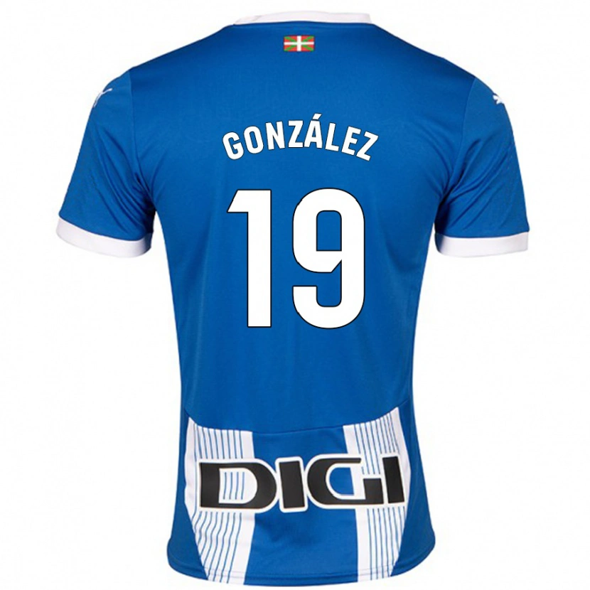 Danxen Męski Aimar González #19 Niebieski Domowa Koszulka 2024/25 Koszulki Klubowe