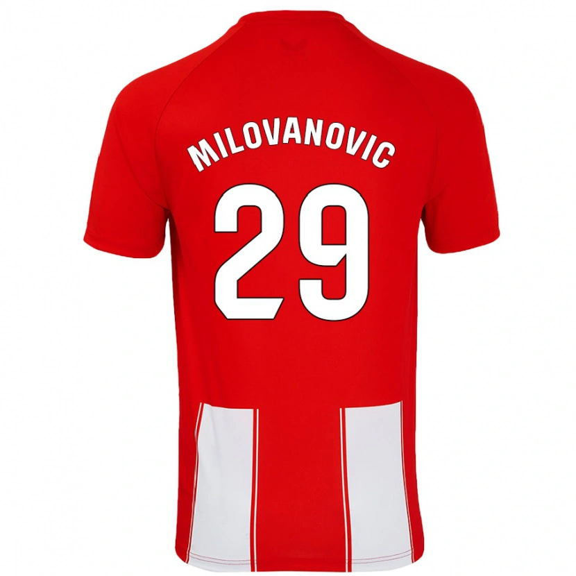 Danxen Męski Marko Milovanovic #29 Czerwony Biały Domowa Koszulka 2024/25 Koszulki Klubowe