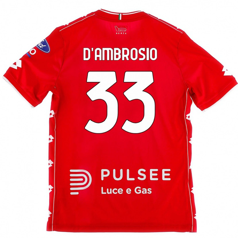 Danxen Męski Danilo D'ambrosio #33 Czerwono-Biały Domowa Koszulka 2024/25 Koszulki Klubowe