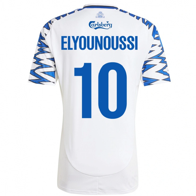 Danxen Męski Mohamed Elyounoussi #10 Biały Błękitny Domowa Koszulka 2024/25 Koszulki Klubowe