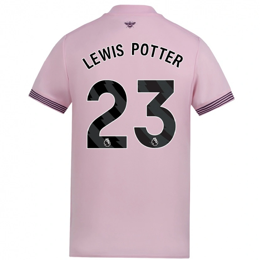 Danxen Męski Keane Lewis-Potter #23 Różowy Wyjazdowa Koszulka 2024/25 Koszulki Klubowe