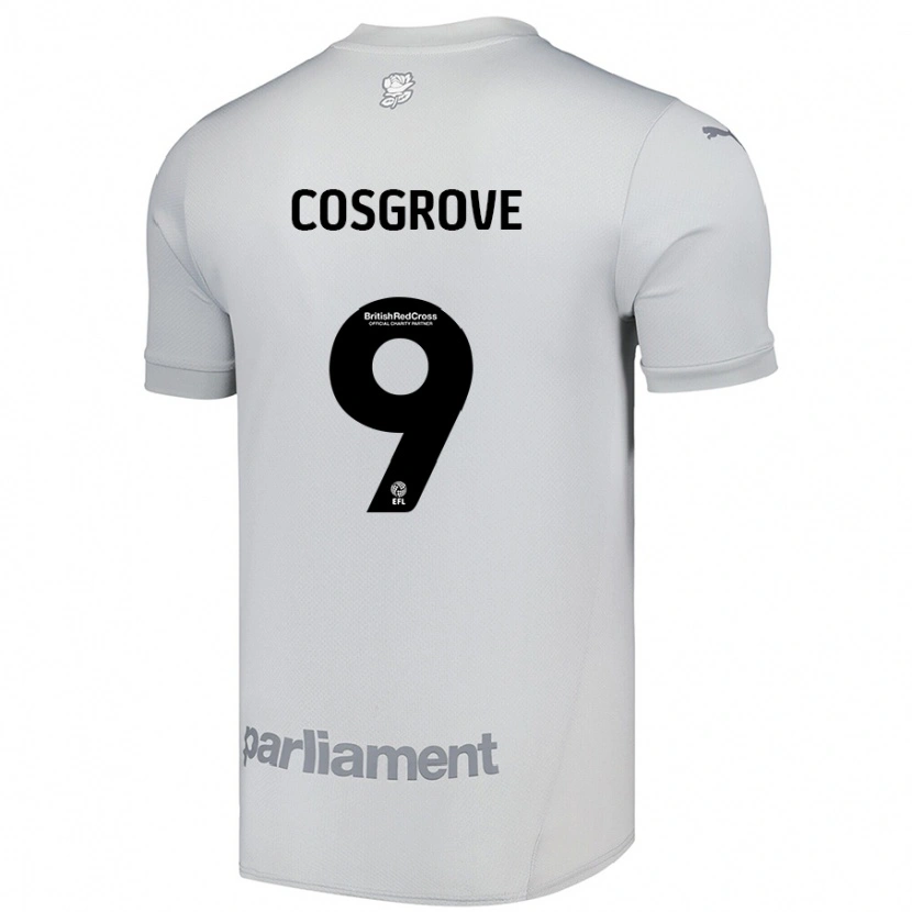 Danxen Męski Sam Cosgrove #9 Srebrny Szary Wyjazdowa Koszulka 2024/25 Koszulki Klubowe