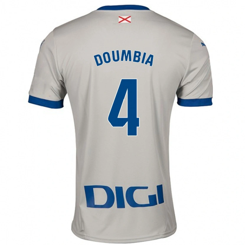 Danxen Męski Daouda Doumbia #4 Jasnoszary Wyjazdowa Koszulka 2024/25 Koszulki Klubowe