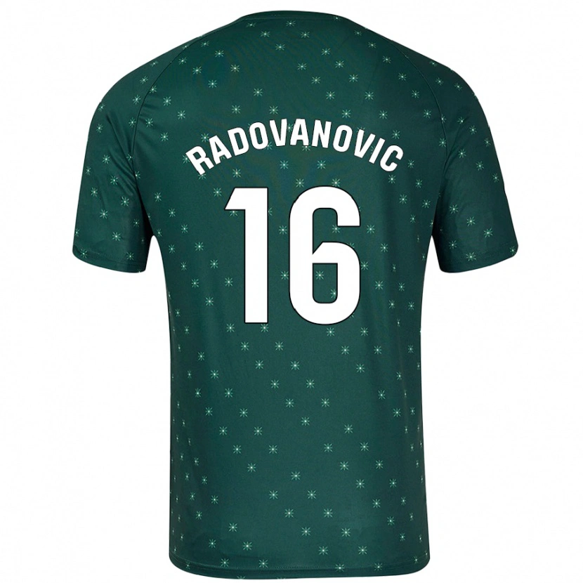 Danxen Męski Aleksandar Radovanovic #16 Ciemnozielony Wyjazdowa Koszulka 2024/25 Koszulki Klubowe