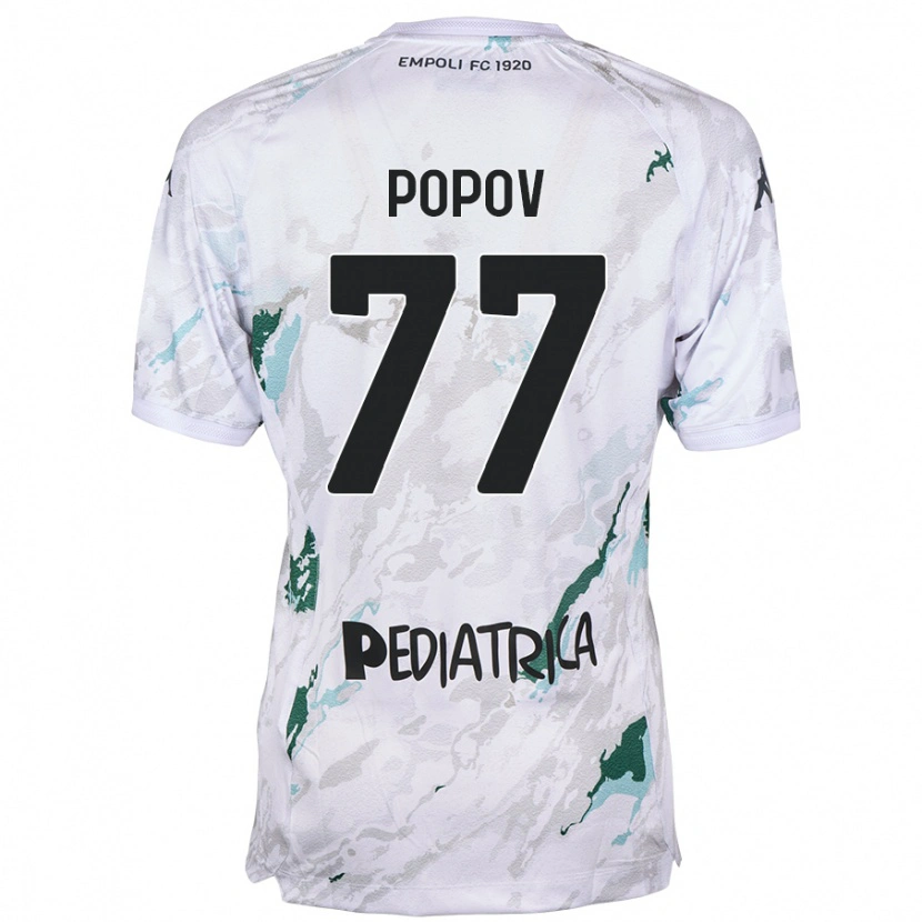 Danxen Męski Bogdan Popov #77 Szary Wyjazdowa Koszulka 2024/25 Koszulki Klubowe