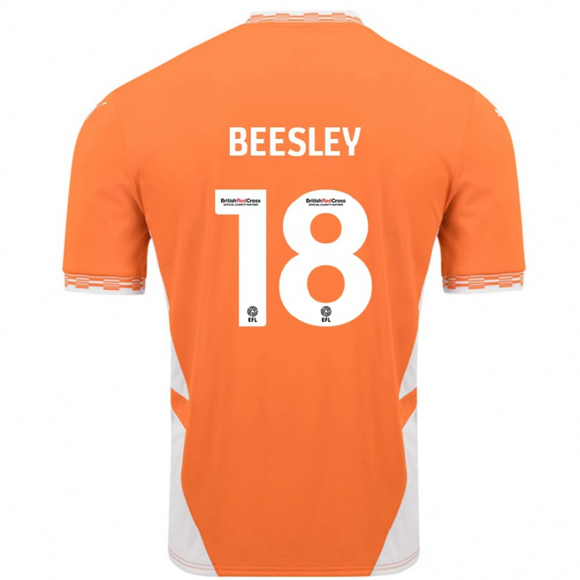 Danxen Kobiety Jake Beesley #18 Pomarańczowy Biały Domowa Koszulka 2024/25 Koszulki Klubowe