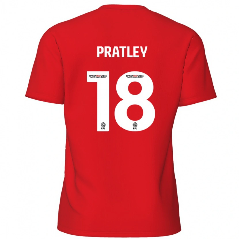 Danxen Kobiety Darren Pratley #18 Czerwony Domowa Koszulka 2024/25 Koszulki Klubowe