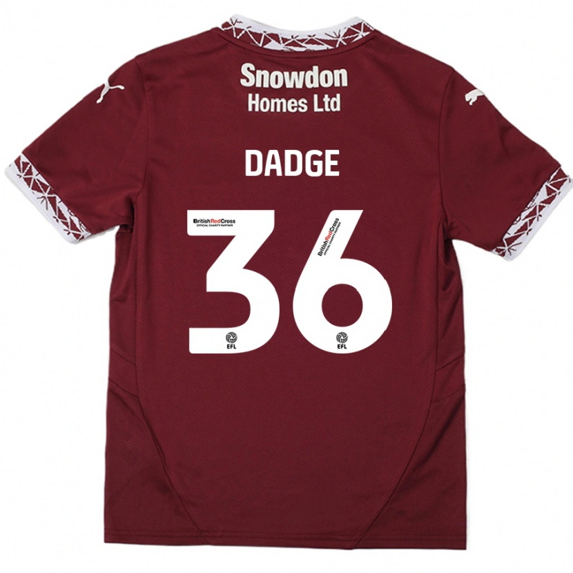 Danxen Kobiety James Dadge #36 Burgundowy Domowa Koszulka 2024/25 Koszulki Klubowe