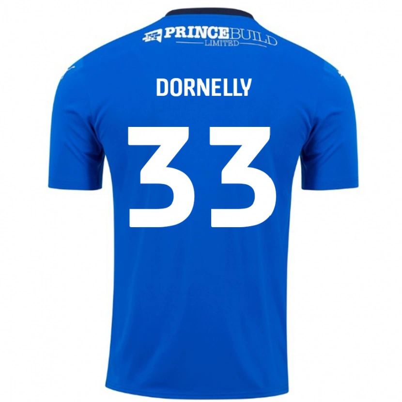 Danxen Kobiety James Dornelly #33 Niebieski Biały Domowa Koszulka 2024/25 Koszulki Klubowe