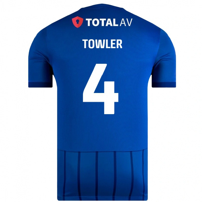 Danxen Kobiety Ryley Towler #4 Niebieski Domowa Koszulka 2024/25 Koszulki Klubowe