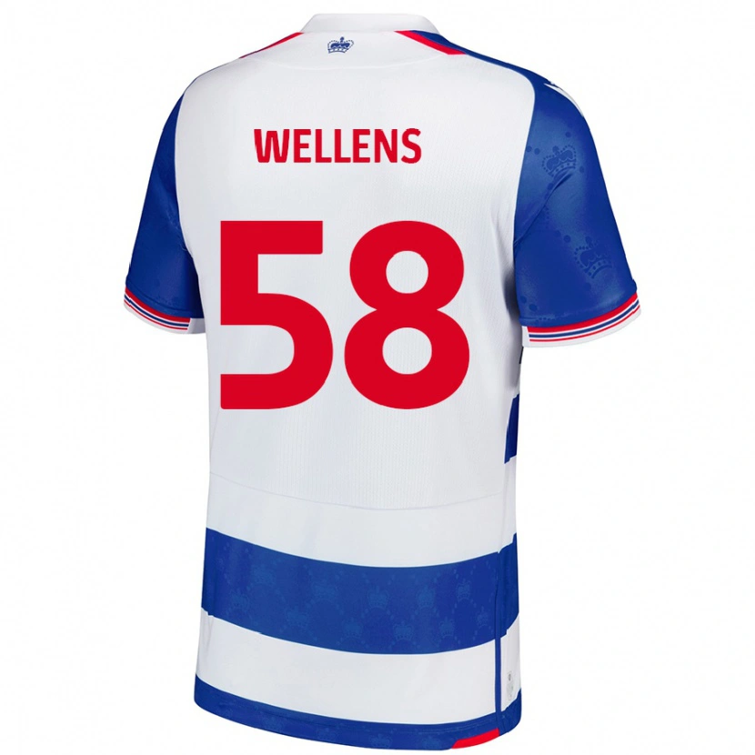 Danxen Kobiety Charlie Wellens #58 Niebieski Biały Domowa Koszulka 2024/25 Koszulki Klubowe