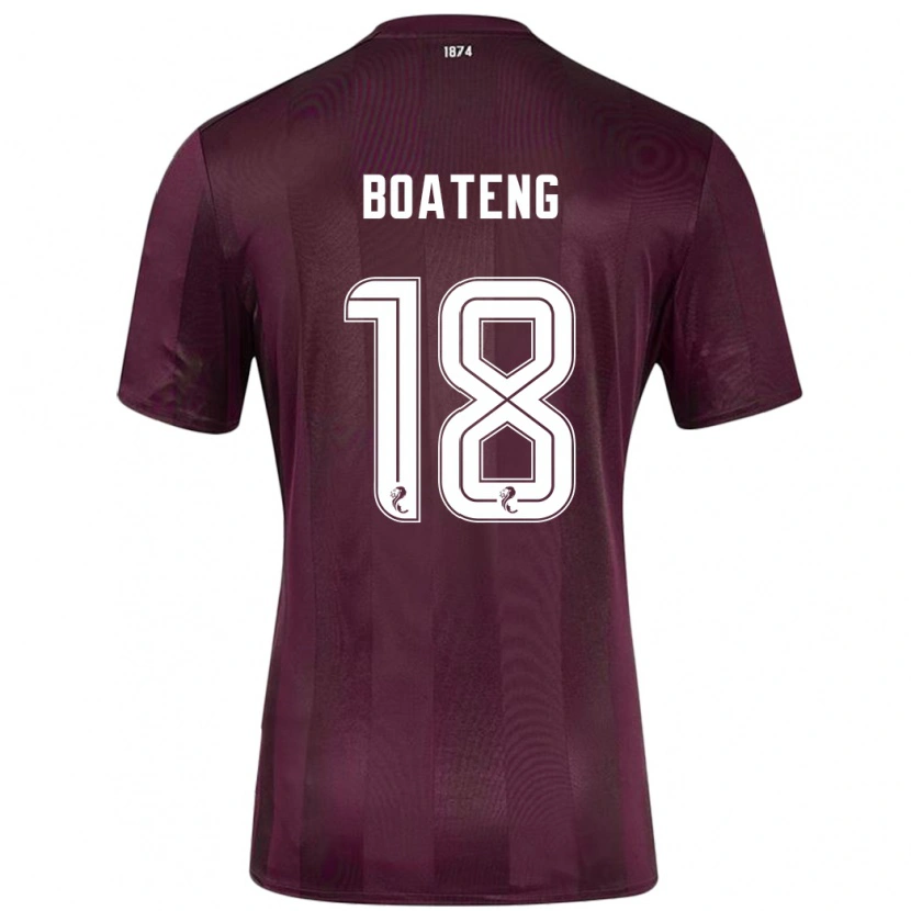 Danxen Kobiety Malachi Boateng #18 Burgundowy Domowa Koszulka 2024/25 Koszulki Klubowe