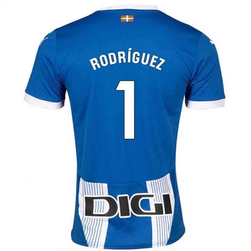 Danxen Kobiety Adrián Rodríguez #1 Niebieski Domowa Koszulka 2024/25 Koszulki Klubowe