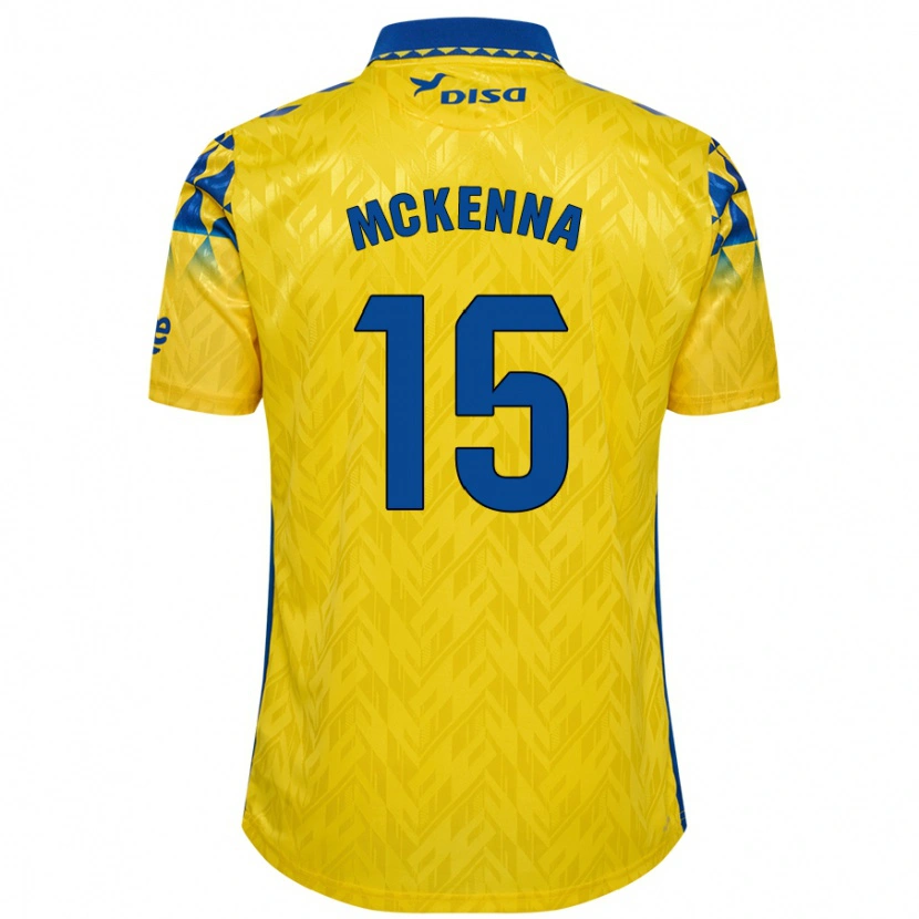 Danxen Kobiety Scott Mckenna #15 Żółty Niebieski Domowa Koszulka 2024/25 Koszulki Klubowe