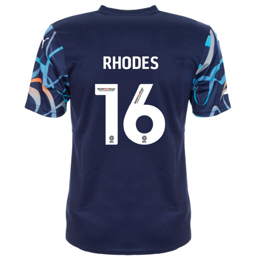 Danxen Kobiety Jordan Rhodes #16 Granatowy Wyjazdowa Koszulka 2024/25 Koszulki Klubowe