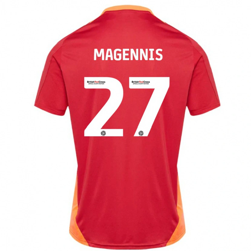 Danxen Kobiety Josh Magennis #27 Niebieski Złamana Biel Wyjazdowa Koszulka 2024/25 Koszulki Klubowe