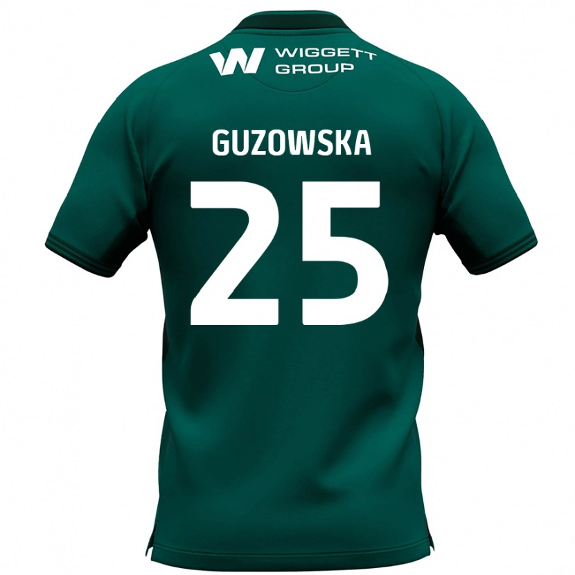 Danxen Kobiety Sara Guzowska #25 Zielony Wyjazdowa Koszulka 2024/25 Koszulki Klubowe