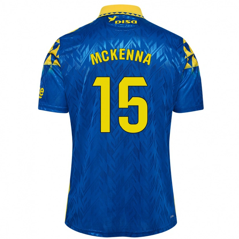 Danxen Kobiety Scott Mckenna #15 Niebiesko-Żółty Wyjazdowa Koszulka 2024/25 Koszulki Klubowe