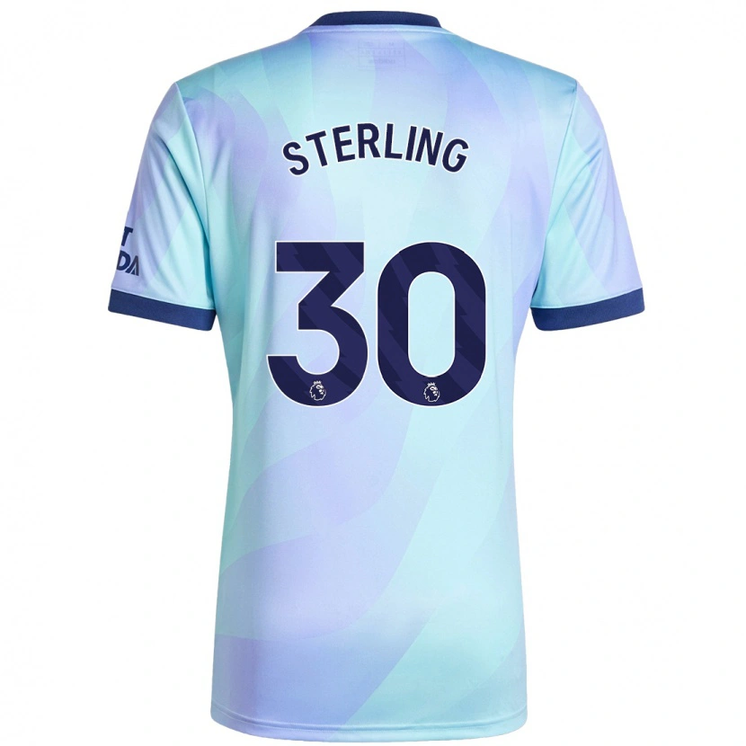 Danxen Dzieci Raheem Sterling #30 Aqua Trzeci Komplet Koszulka 2024/25 Koszulki Klubowe