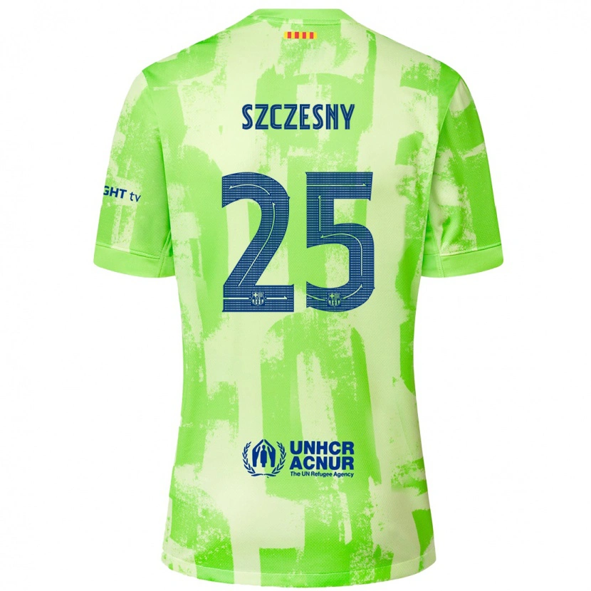 Danxen Dzieci Wojciech Szczesny #25 Limonkowy Trzeci Komplet Koszulka 2024/25 Koszulki Klubowe